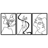 Decoratiune de perete Metal The Unity Of Love, Negru, 50x3x109 cm