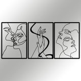 Decoratiune de perete Metal The Unity Of Love, Negru, 50x3x109 cm