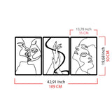 Decoratiune de perete Metal The Unity Of Love, Negru, 50x3x109 cm