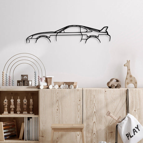 Decoratiune de perete Metal Toyota Supra Silhouette, Negru, 15x1x70 cm