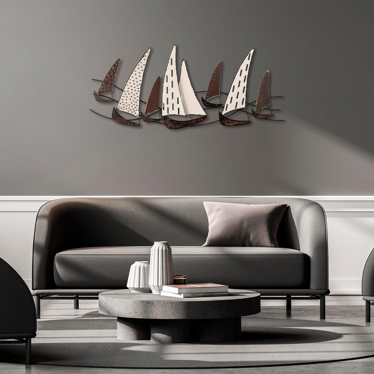 Decoratiune de perete Metal Uskuna, Multicolor, 52x1x123 cm