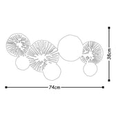 Decoratiune de perete Metal Yasemin, Multicolor, 38 x 74 cm