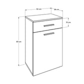 Dulap Baie cu cos de rufe Adore Diamond Mini, sertar, Alb Lucios, 52 x 83 x 38 cm