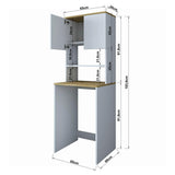 Dulap Baie cu loc pentru Masina de Spalat, 2 Usi si 2 Rafturi, Alb, 65x30x92 cm