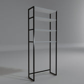 Dulap De Baie Salzgitter cu 4 Rafturi si cadru Metal, Alb, 54 X 150 X 18 Cm