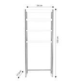 Dulap De Baie Salzgitter cu 4 Rafturi si cadru Metal, Alb, 54 X 150 X 18 Cm