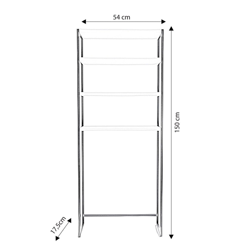 Dulap De Baie Salzgitter cu 4 Rafturi si cadru Metal, Alb, 54 X 150 X 18 Cm