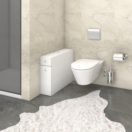 Dulap de baie Smart cu Loc de depozitare, Alb, 19x55x60 cm