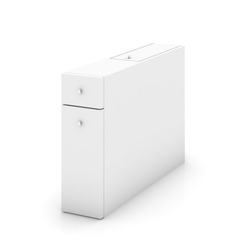 Dulap de baie Smart cu Loc de depozitare, Alb, 19 x 55 x 60 cm