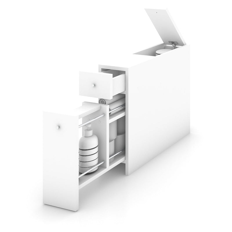 Dulap de baie Smart cu Loc de depozitare, Alb, 19 x 55 x 60 cm