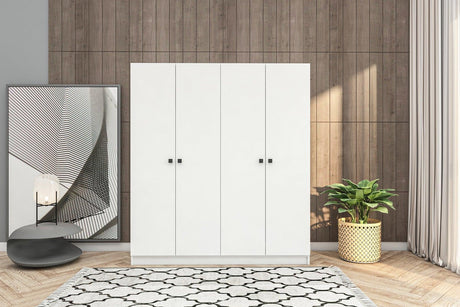 Dulap de Haine cu 6 Usi si 13 Rafturi, Alb, 120 x 170 x 41 Cm