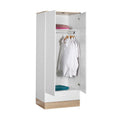Dulap Haine Adore Base, 2 usi cu sertar si umeras, Alb, 80 x 198 x 52 cm