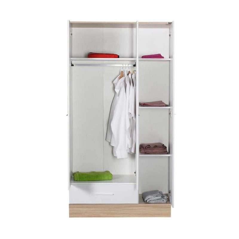Dulap Haine Adore Base, 3 usi, 1 sertar, Alb, 103 x 198 x 52 cm