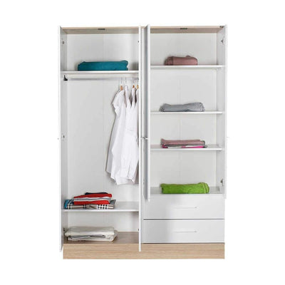 Dulap Haine Adore Base, 4 usi, 2 sertare, Alb, 137 x 198 x 52 cm