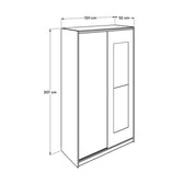 Dulap Haine Adore Elit Plus, 2 usi glisante cu oglinda, Sonoma, 120 x 207 x 52 cm