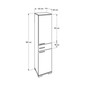 Dulap Multifunctional Adore Diamond, 2 usi, 1 sertar, Alb Lucios, 45 x 187 x 40 cm