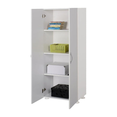 Dulap Multifunctional Adore Diamond, 2 Usi, 4 rafturi, Alb, 60x140x32 cm