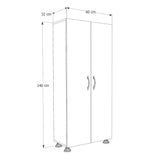 Dulap Multifunctional Adore Diamond, 2 Usi, 4 rafturi, Alb, 60x140x32 cm