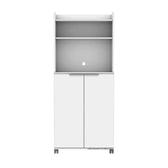 Dulap Multifunctional Adore Diamond, 2 usi, 6 rafturi, cu rotile, Alb Lucios, 73 x 172 x 36 cm
