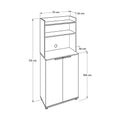 Dulap Multifunctional Adore Diamond, 2 usi, 6 rafturi, cu rotile, Alb Lucios, 73 x 172 x 36 cm