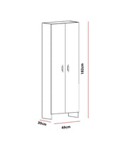 Dulap Multifunctional Daire cu 2 Usi, Alb, 49 x 182 x 30 cm