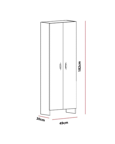 Dulap Multifunctional Daire cu 2 Usi, Alb, 49 x 182 x 30 cm