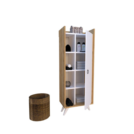 Dulap Multifunctional Ilgım cu Usa si 3 rafturi, Stejar, 50x32x140 cm