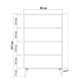 Dulap Multifunctional Multibox cu 2 usi, Stejar / Multicolor, 80 x 36 x 127 cm