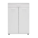 Dulap Multifuncțional pentru Hol, Baie sau Bucătărie, 2 Uși, 1 Sertar, Alb - Natur, 73x108x35 cm - Alb