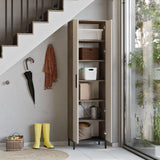 Dulap Multifunctional Rime cu 2 usi si 5 rafturi, Maro, 50 x 184 x 36 cm