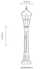 Lampa Pentru Exterior Torchpad, Negru, 20X3X100 Cm