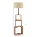 Lampadar Din Lemn Cu Biblioteca Robinson, Crem