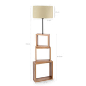 Lampadar Din Lemn Cu Biblioteca Robinson, Crem