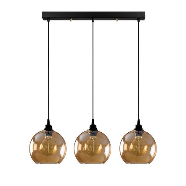 Lustra Amalara, Auriu - Negru, 70x20x116 cm