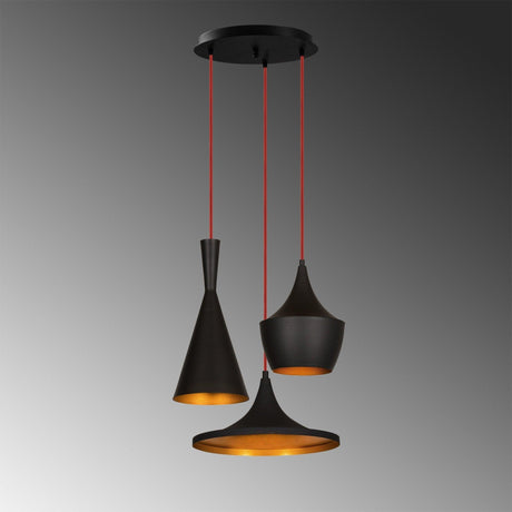 Lustra Amelie, Negru/Auriu
