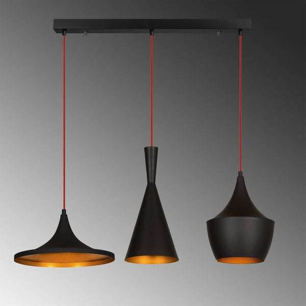 Lustra Archa, Negru - Auriu, 80x80x130 cm