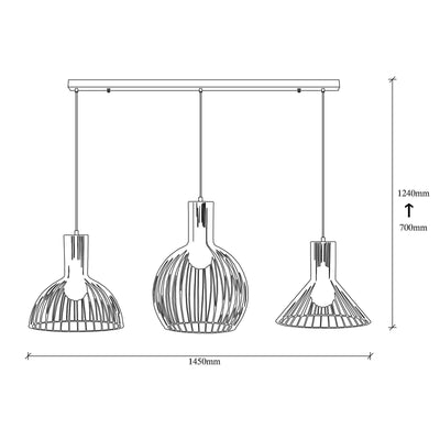Lustra Luminar 68, Negru