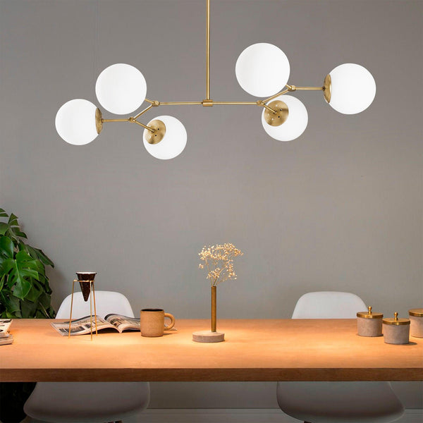 Lustra Ravelight, Galben - Alb, 100x58x48 cm
