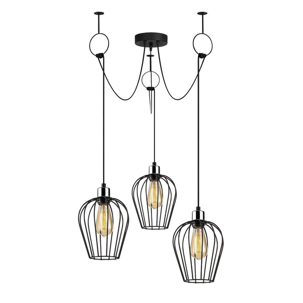 Lustra Sivir 86, Negru, 100x100x130 cm