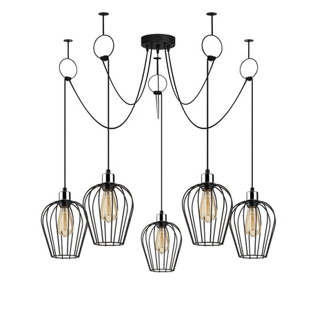 Lustra Sivir 91, Negru, 180x120x130 cm