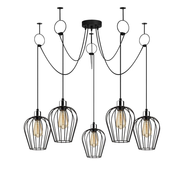 Lustra Sivir 91, Negru, 180x120x130 cm