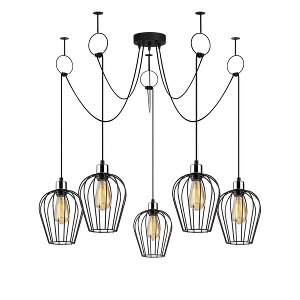 Lustra Sivir 91, Negru, 180x120x130 cm
