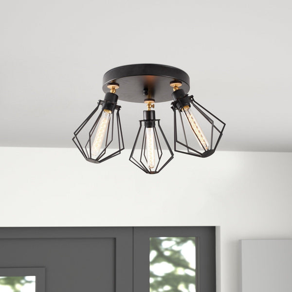 Lustra Zolva, Negru, 56x56x31 cm