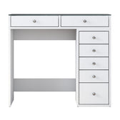 Masa De Machiaj Lux Inci cu 7 Sertare si Loc de Depozitare, Alb, 90 X 79 X 45 Cm