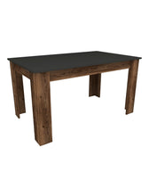 Masă Mikas Bucatarie Elegant cu Loc de Depozitare, Anthracite, Nuc deschis, 145 x 77 x 88 cm