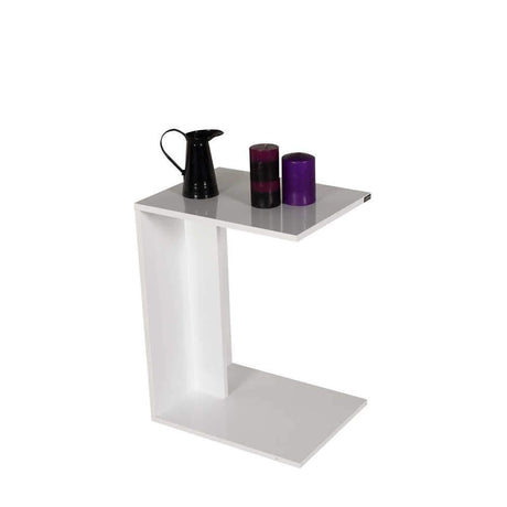 Masuta Cafea Laterala Adore C shape cu roti, 35 x 65 x 45 cm