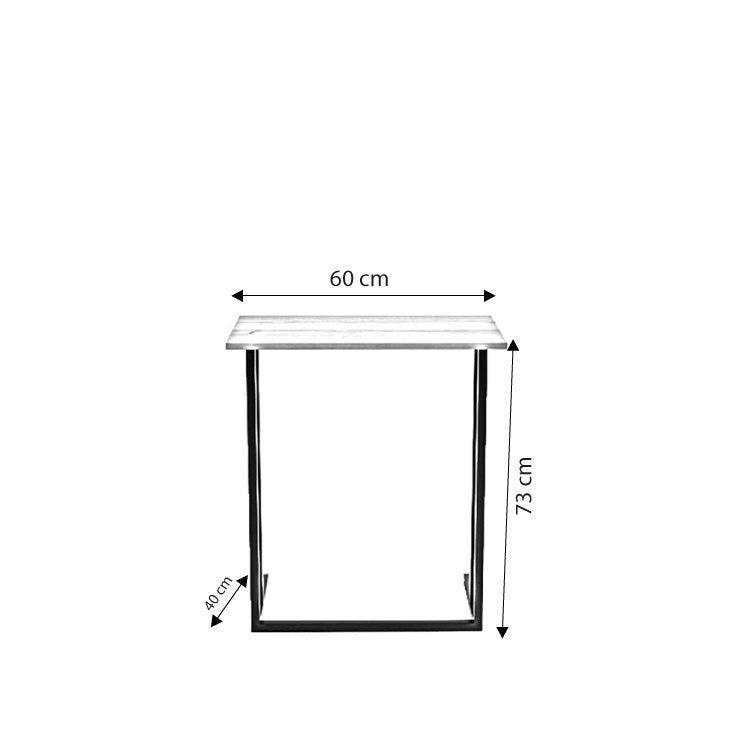 Masuta Cafea Laterala Landhot cadru Metal, Nuc - Stejar, 60x73x40