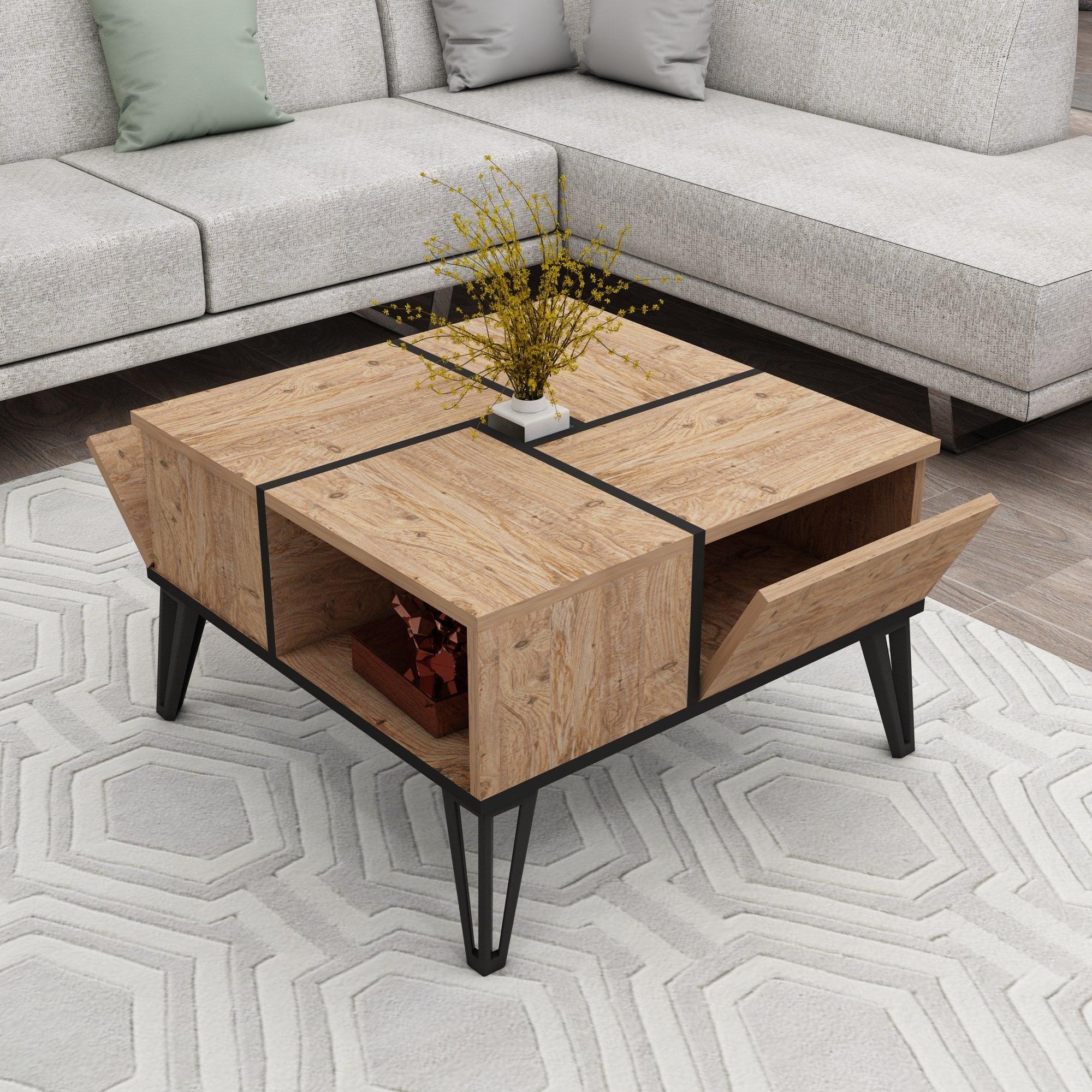 Masuta De Cafea Dursun cu 4 Compartimente, 72x44x72 cm – Adore Home