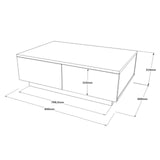 Masuta de cafea Hetzee, Argint, 90x32x60 cm