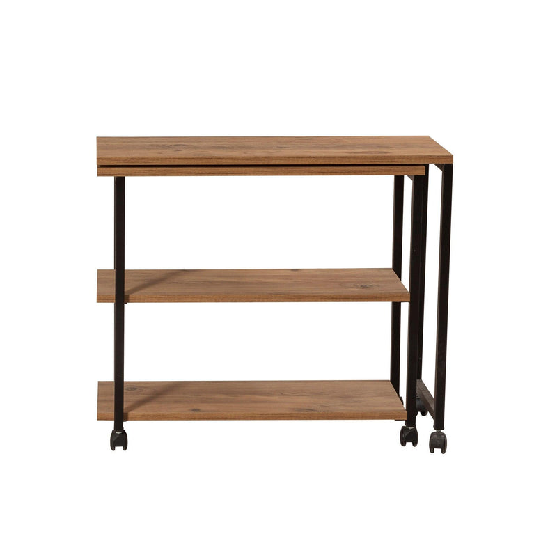 Masuta de cafea Melin cu roti, Negru Stejar , 70 x 63 x 76 cm,